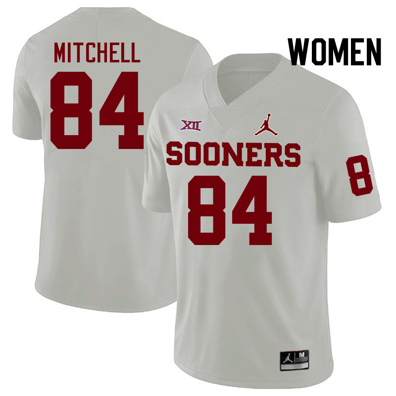 Women #84 Davon Mitchell Oklahoma Sooners College Football Jerseys Stitched-White